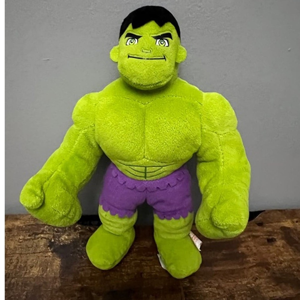 Marvel Hulk Plush Just Play 10" Stuffed Superhero Toy Avengers Bruce Banner 2014